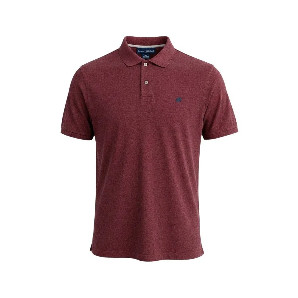 Banana Republic Polo Shirt Men's Large Burgundy Elephant Logo Cotton Pique EUC